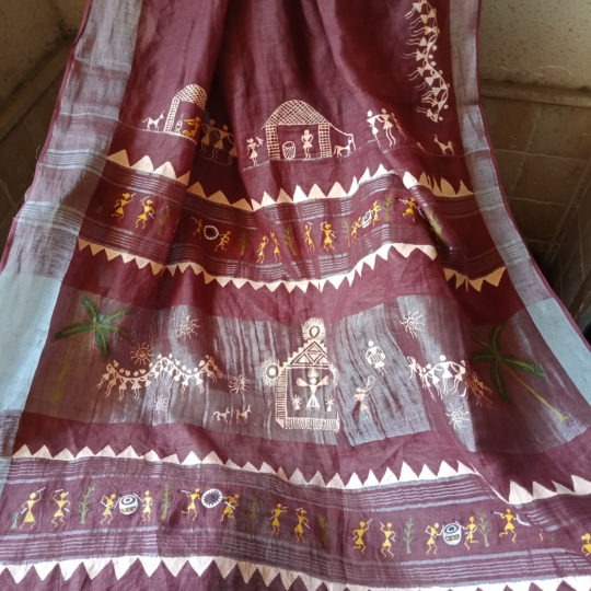 Handpainted saree